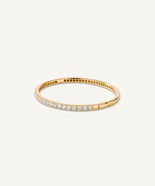 옐로우 골드 | Lab Grown Diamond Half Tennis Bangle, detail 1
