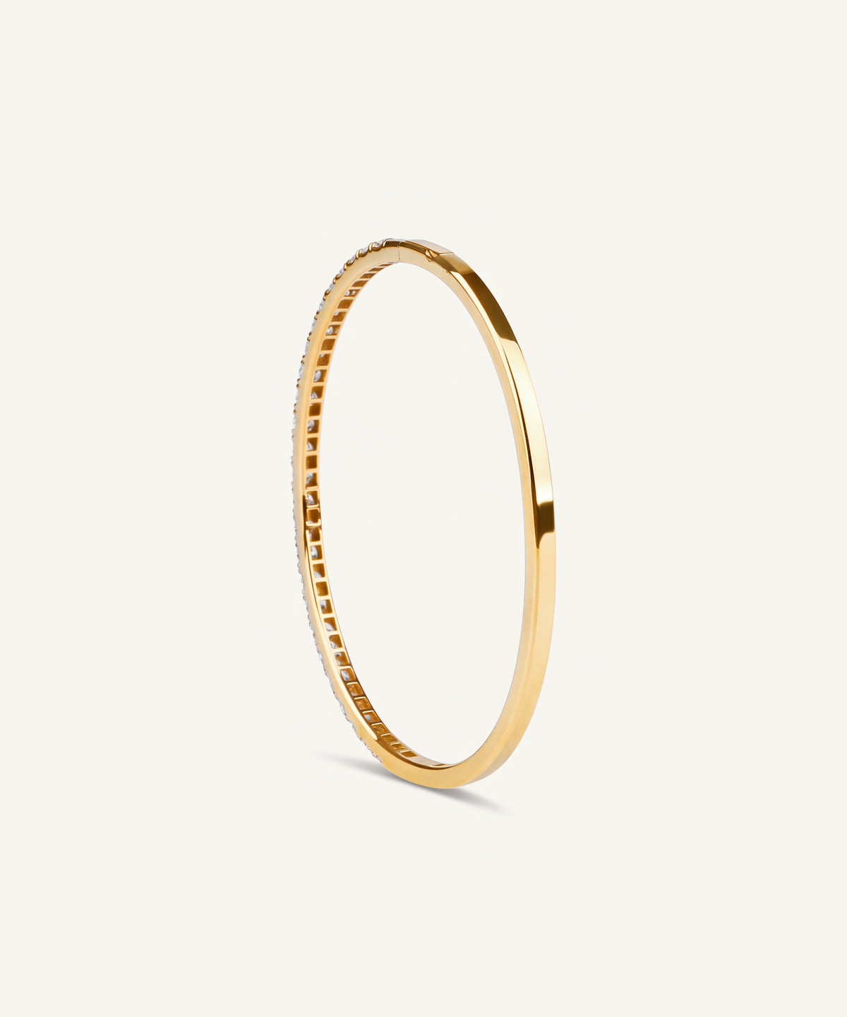 옐로우 골드 | Lab Grown Diamond Half Tennis Bangle, detail 8