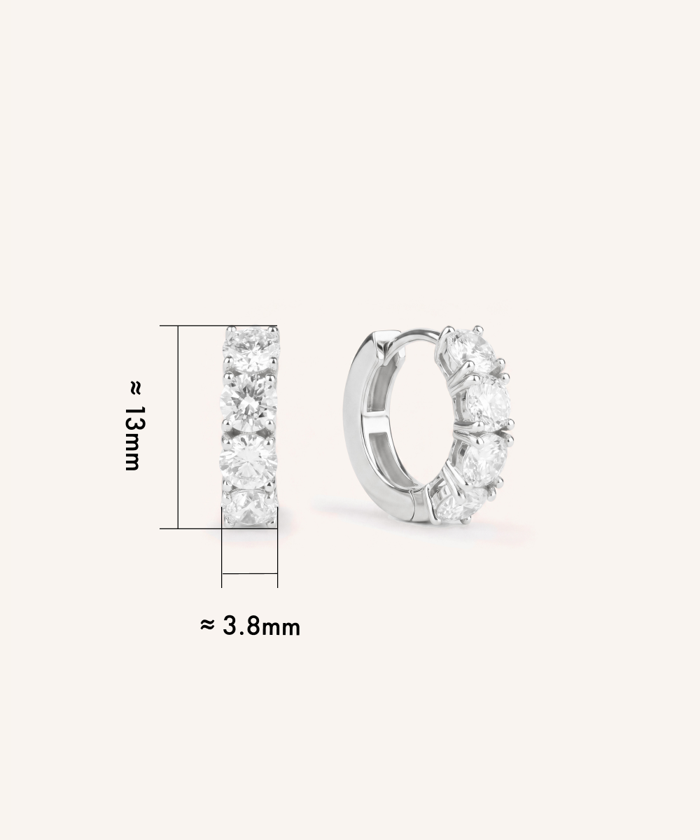 1.6ct 토탈 랩그로운 다이아몬드 후프 귀걸이