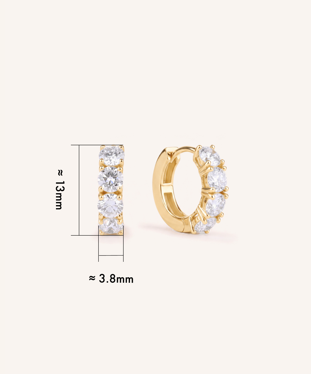 1.6ct 토탈 랩그로운 다이아몬드 후프 귀걸이