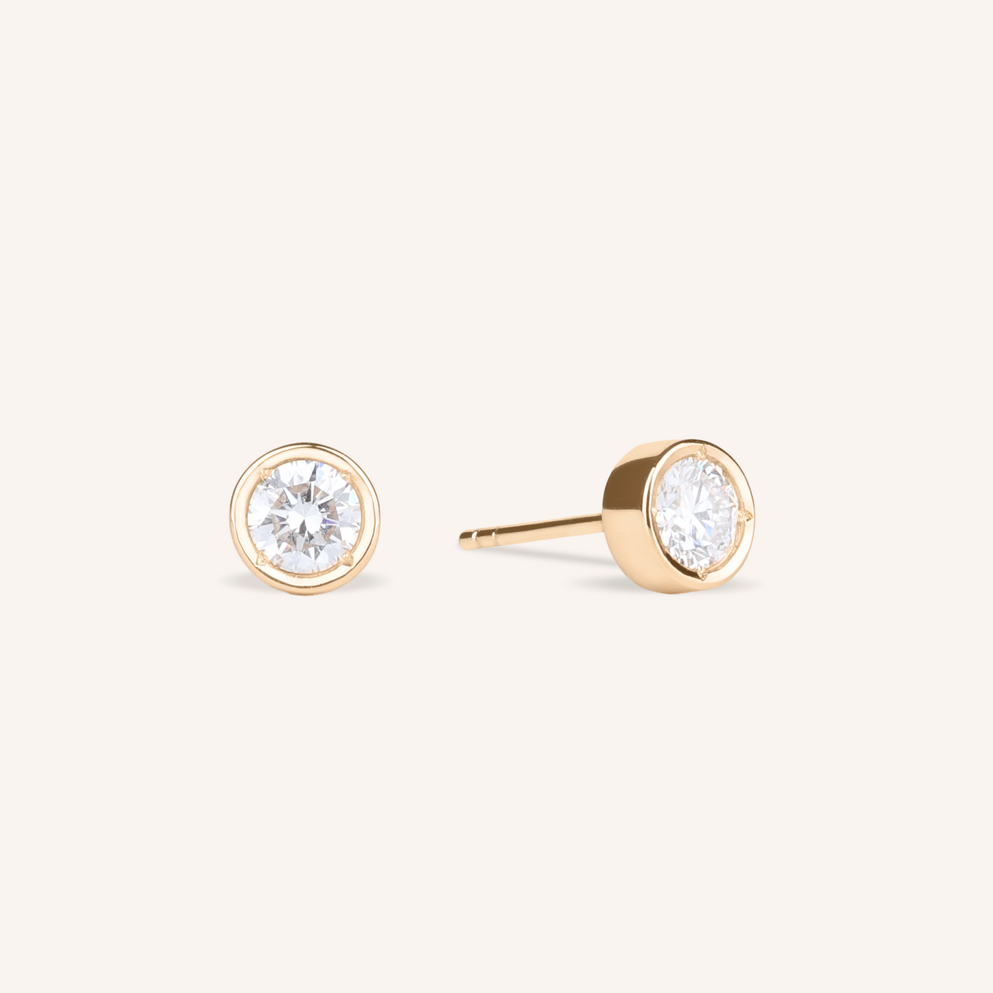 0.3ct 랩그로운 다이아몬드 베젤 스터드 귀걸이