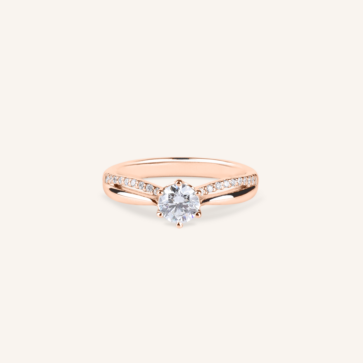 0.5ct 랩그로운 다이아몬드 스플릿 생크 파베 프로포즈 반지