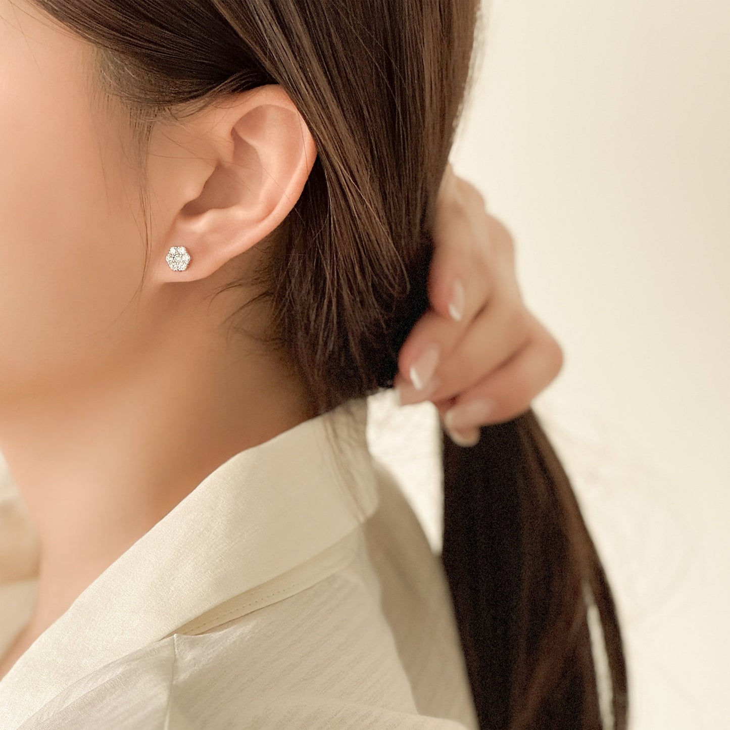 화온 스터드 귀걸이