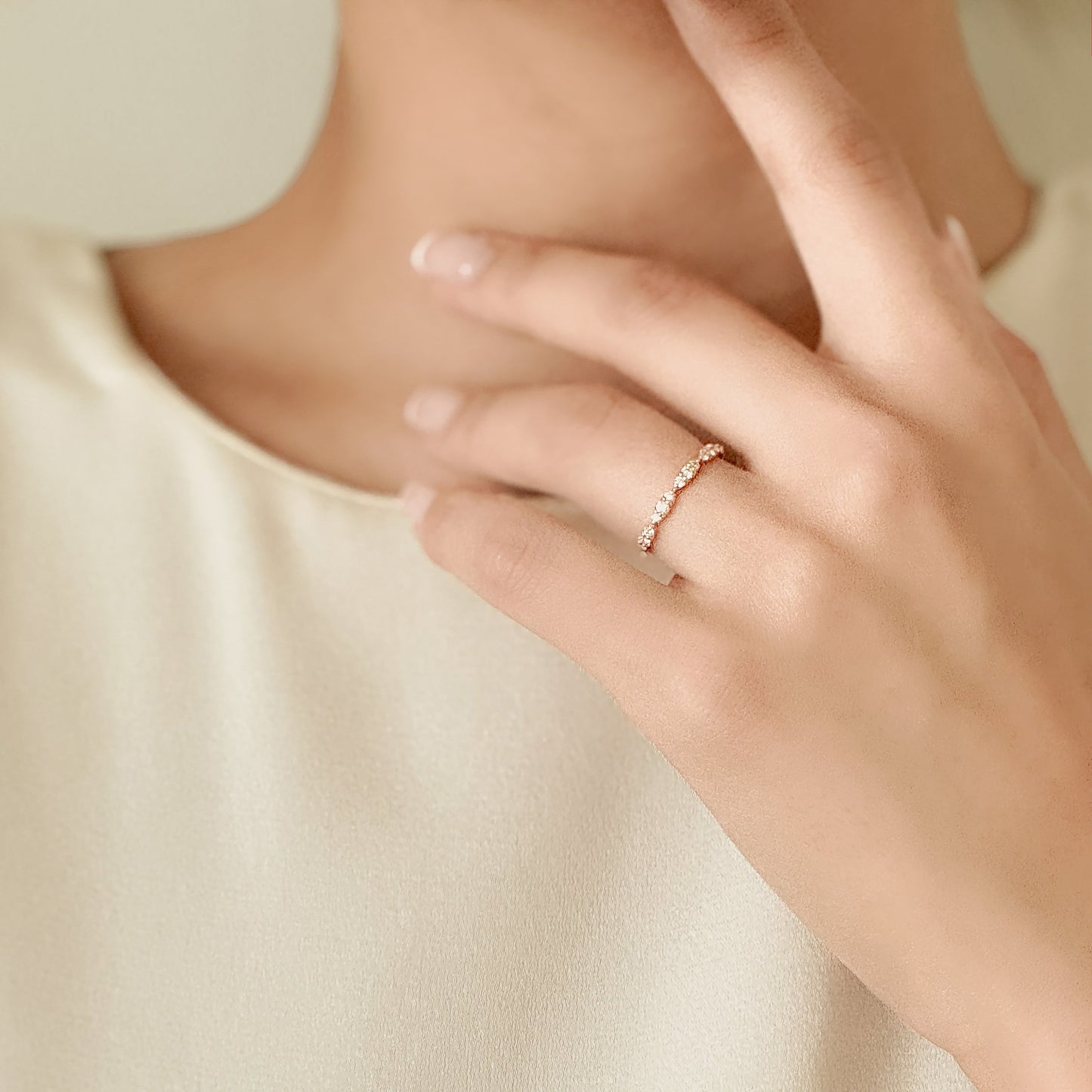 랩그로운 다이아몬드 마키즈 하프 에터니티 반지