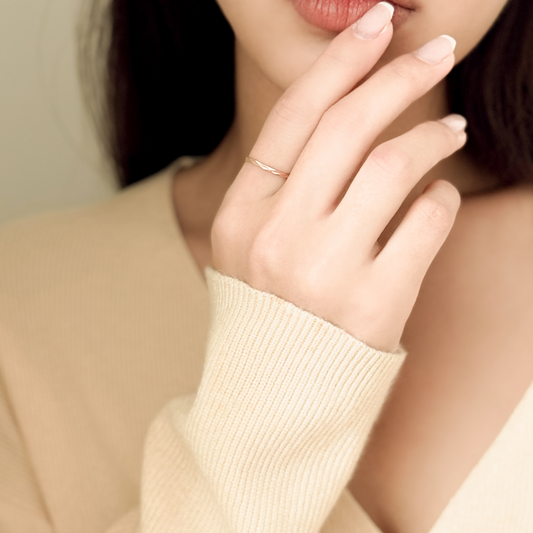 패싯 슬림 밴드 반지