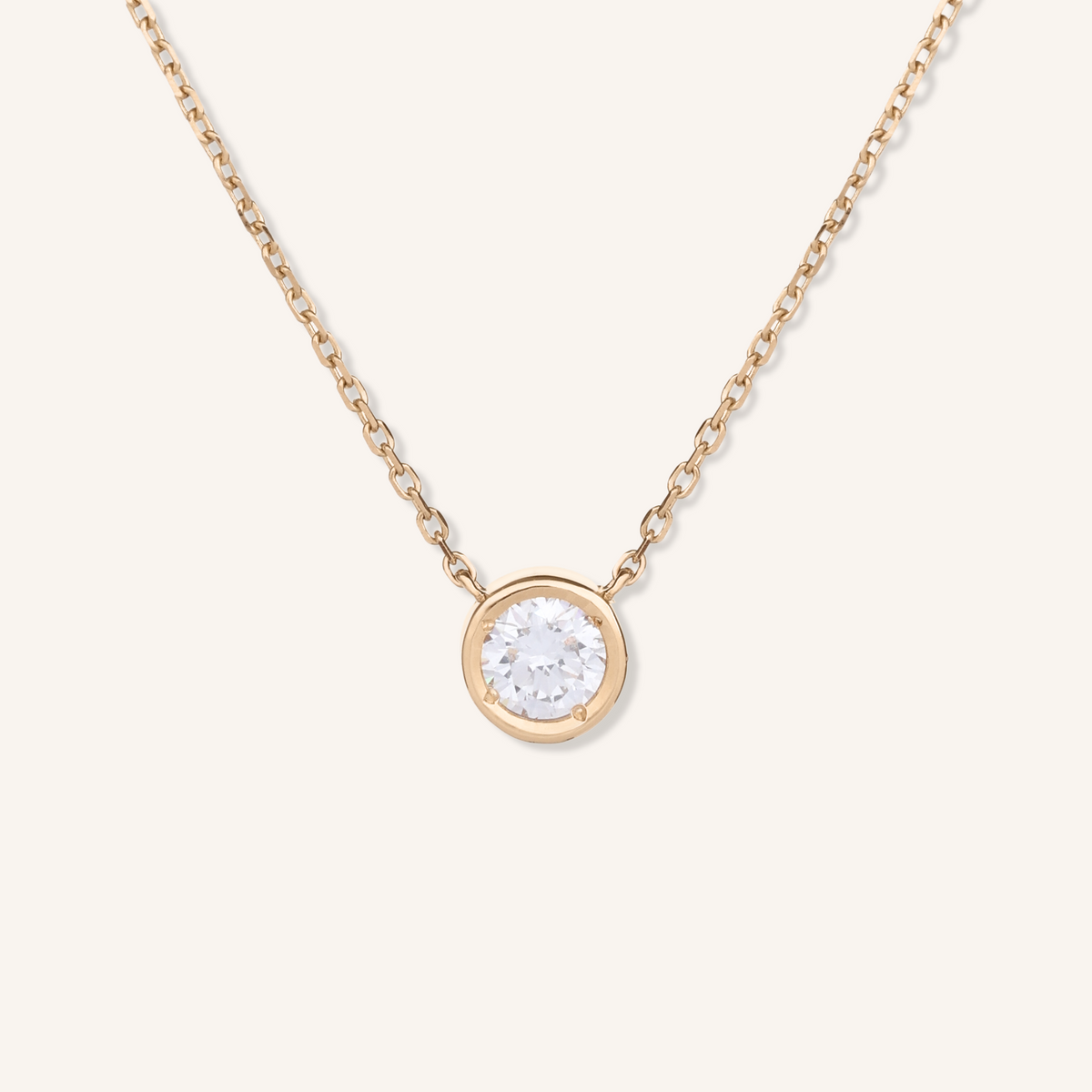 0.3ct 랩그로운 다이아몬드 베젤 목걸이