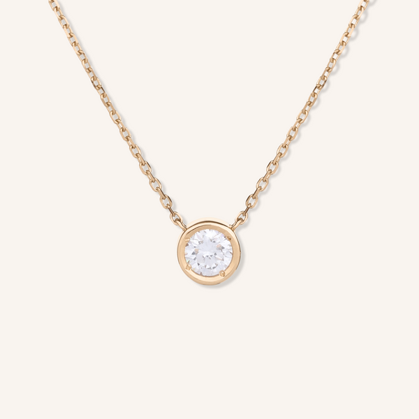 0.3ct 랩그로운 다이아몬드 베젤 목걸이