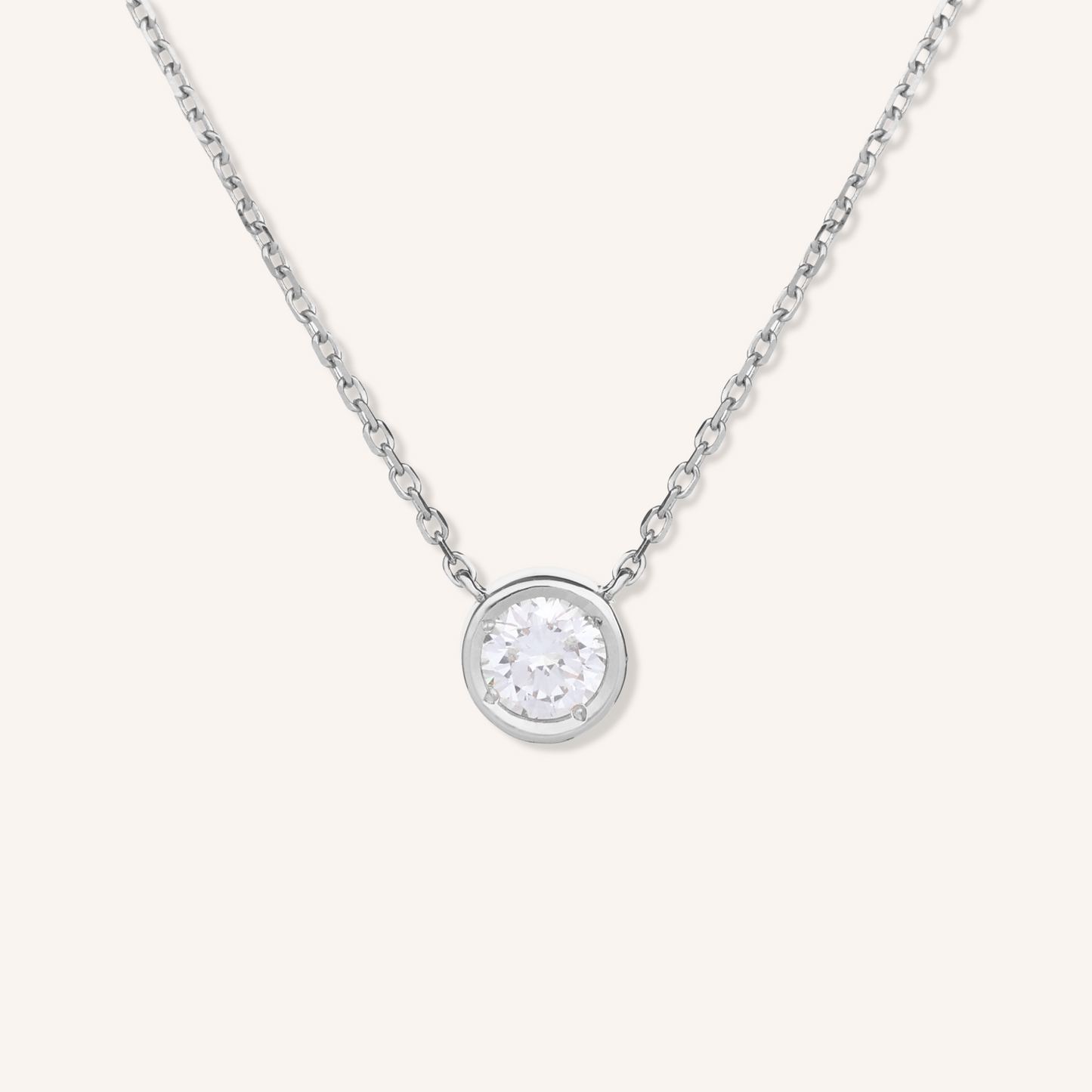 0.3ct 랩그로운 다이아몬드 베젤 목걸이