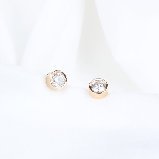 0.3ct 랩그로운 다이아몬드 베젤 스터드 귀걸이