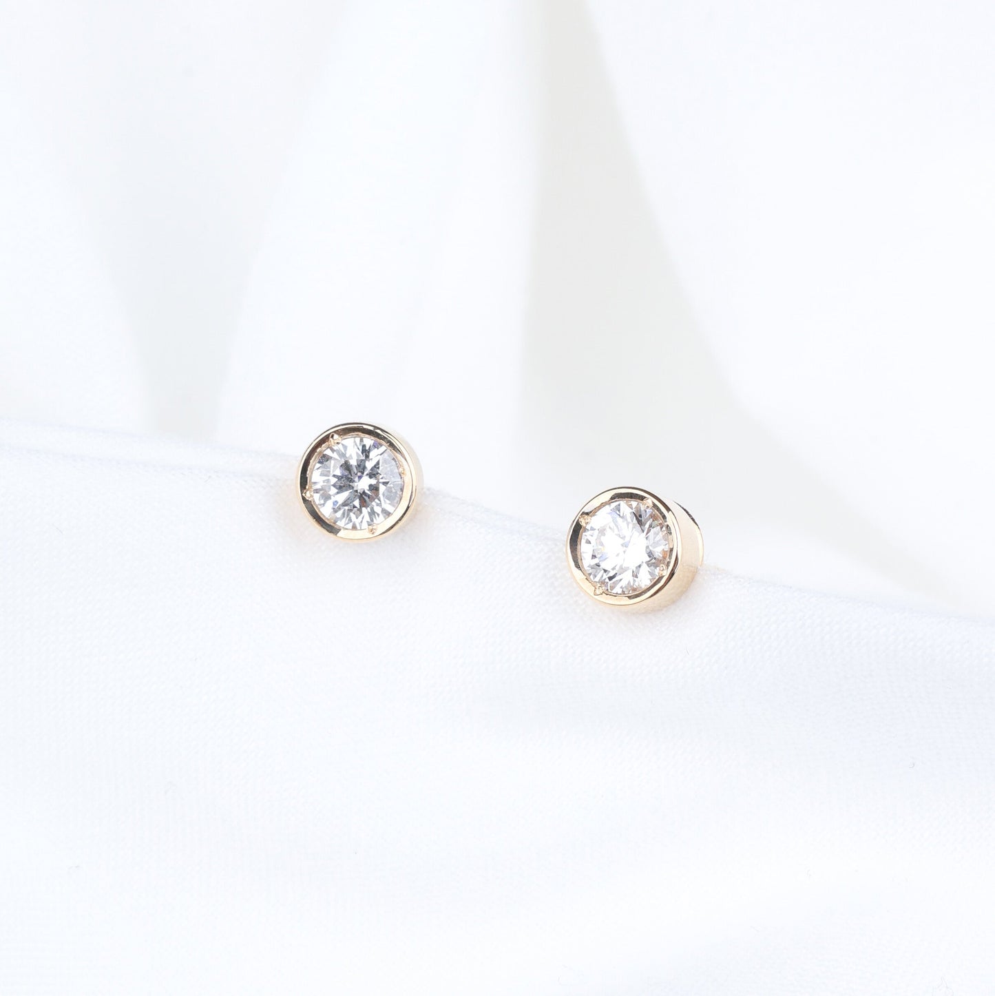 0.3ct 랩그로운 다이아몬드 베젤 스터드 귀걸이