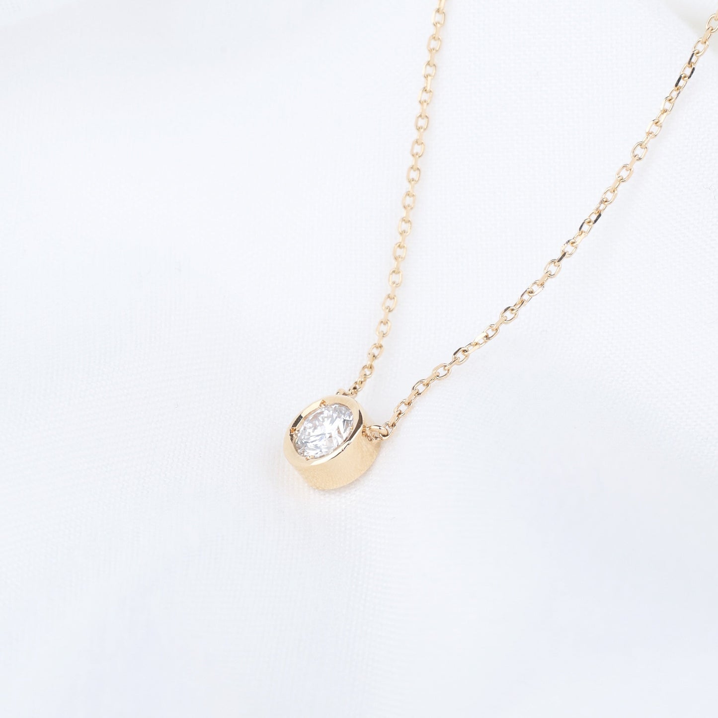 0.3ct 랩그로운 다이아몬드 베젤 목걸이