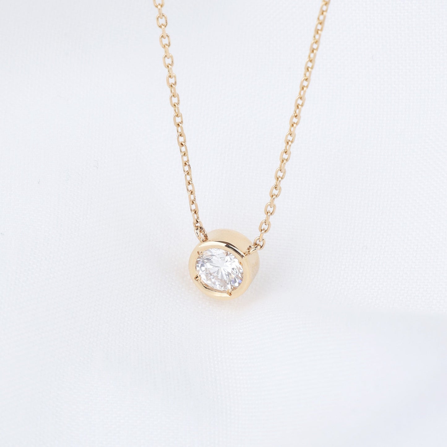 0.3ct 랩그로운 다이아몬드 베젤 목걸이