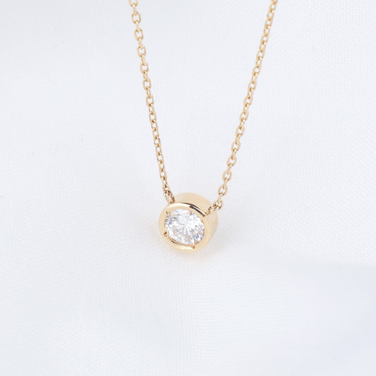 0.3ct 랩그로운 다이아몬드 베젤 목걸이