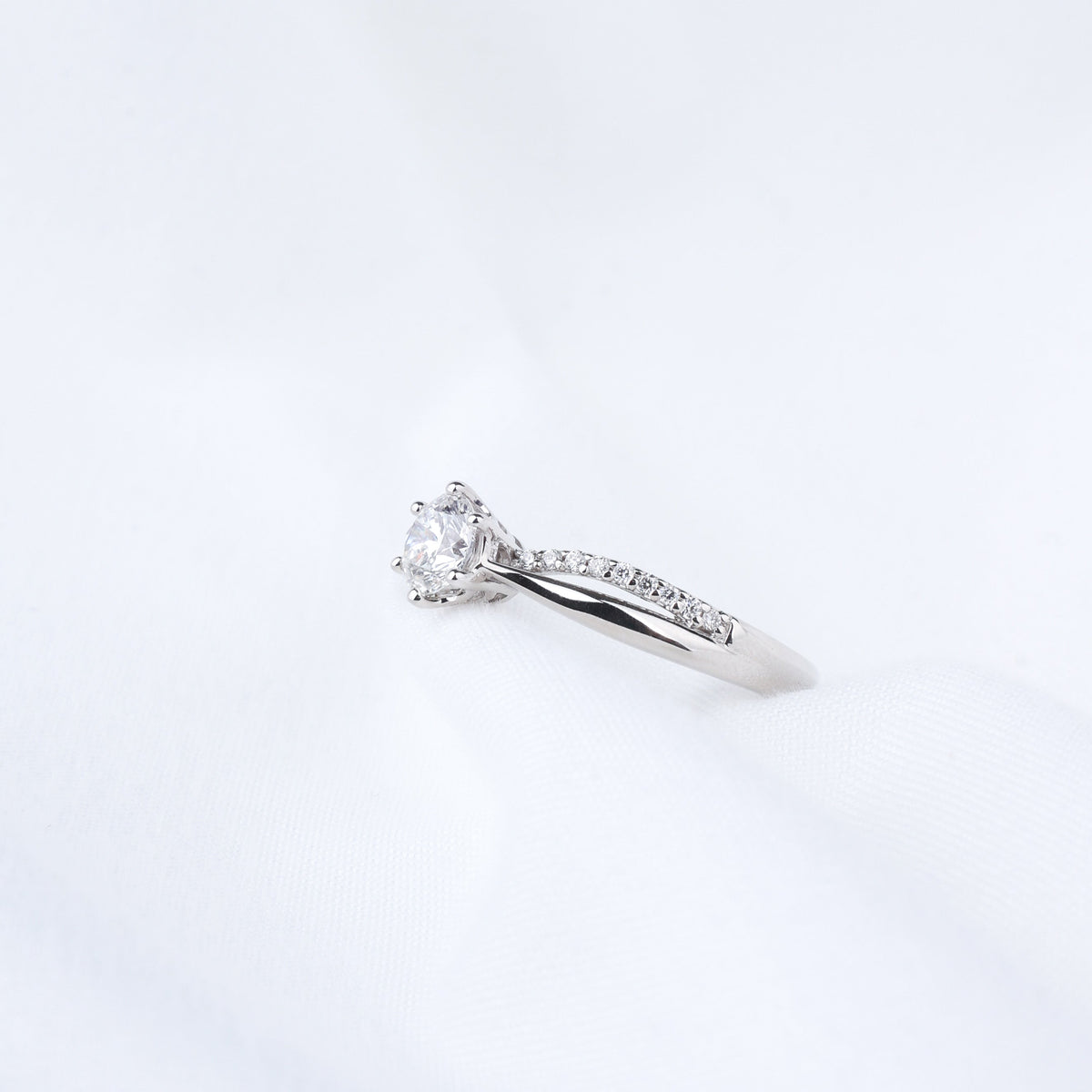 0.5ct 랩그로운 다이아몬드 스플릿 생크 파베 프로포즈 반지