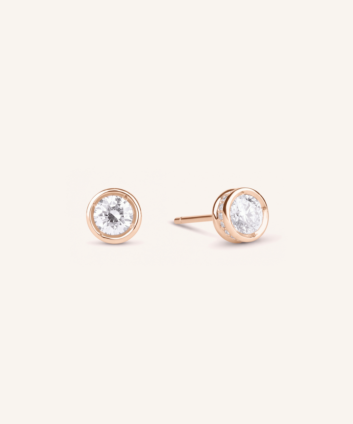 0.3ct 랩그로운 다이아몬드 베젤 파베 스터드 귀걸이