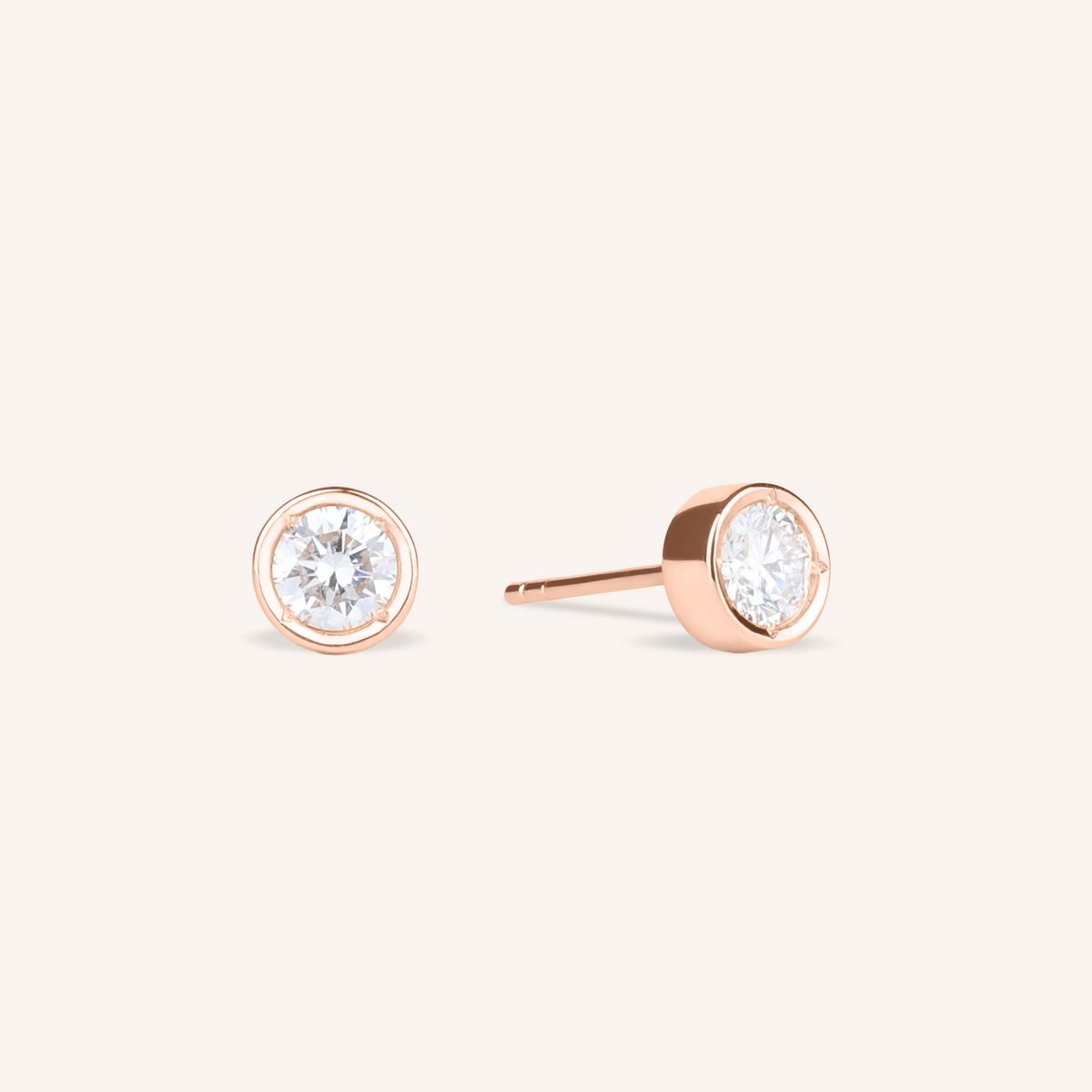 0.3ct 랩그로운 다이아몬드 베젤 스터드 귀걸이