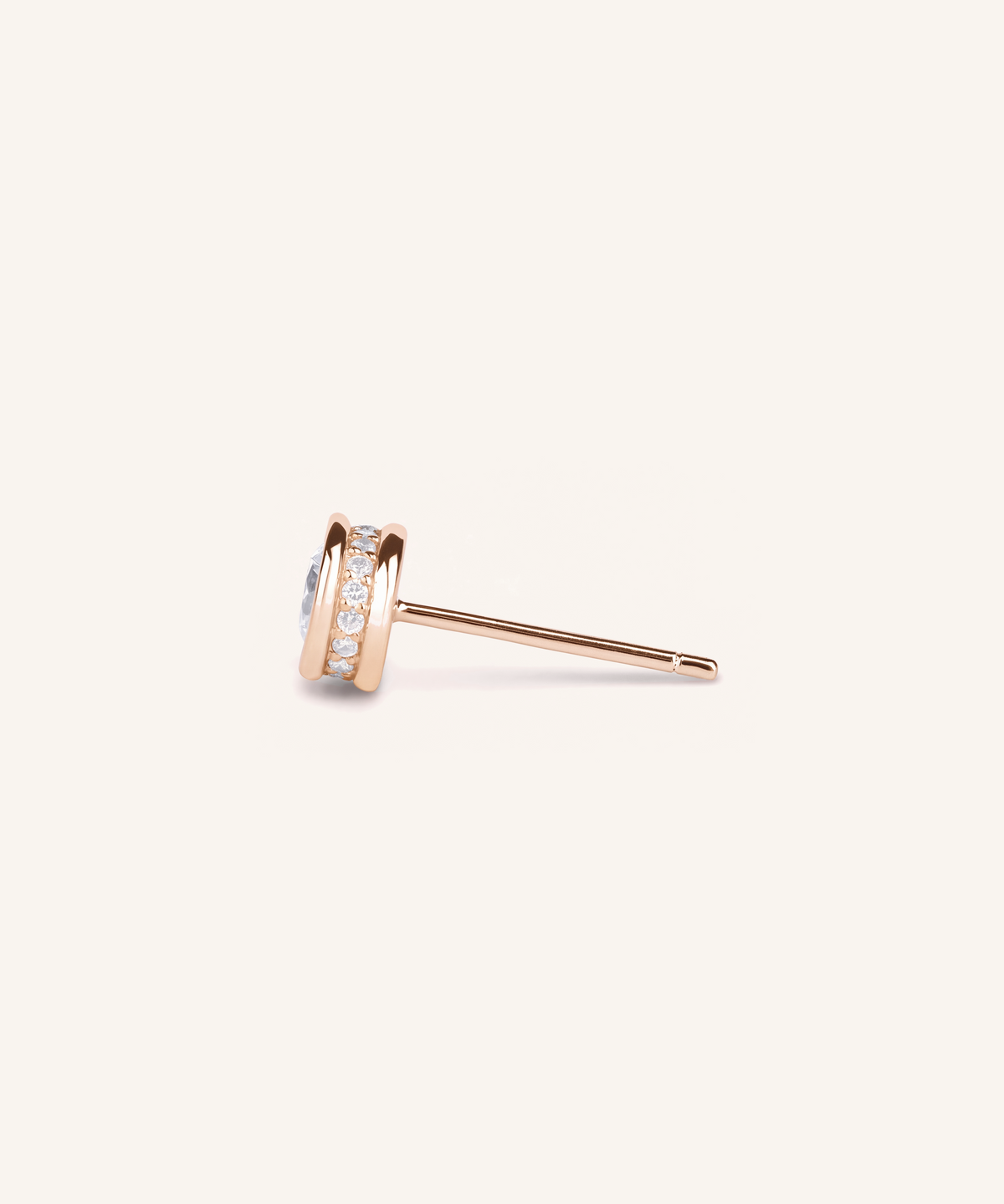0.3ct 랩그로운 다이아몬드 베젤 파베 스터드 귀걸이