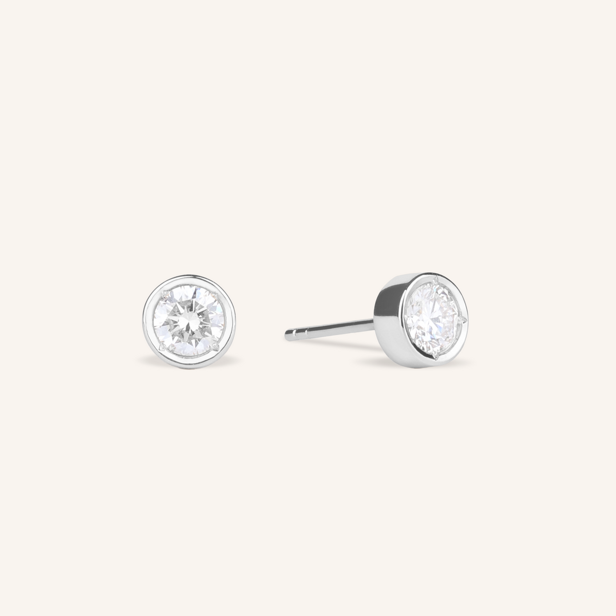 0.3ct 랩그로운 다이아몬드 베젤 스터드 귀걸이