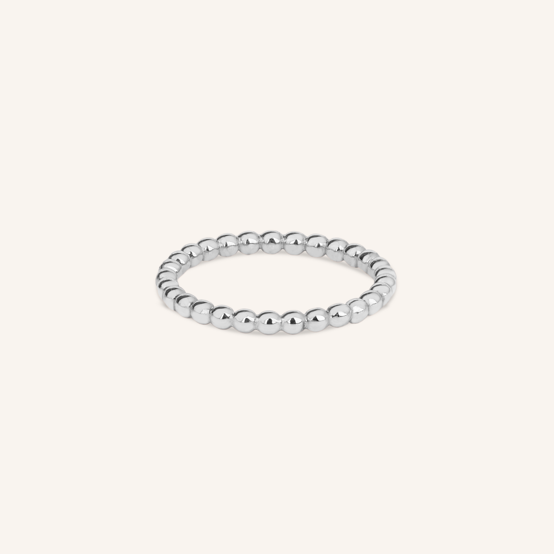 White Gold Beaded Ring