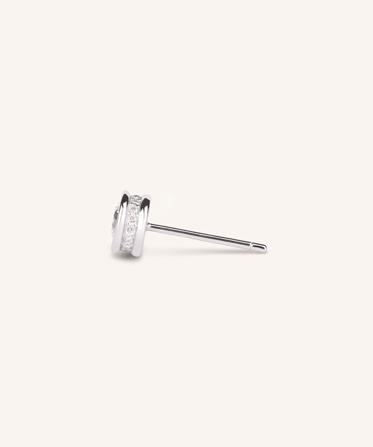 0.3ct 랩그로운 다이아몬드 베젤 파베 스터드 귀걸이