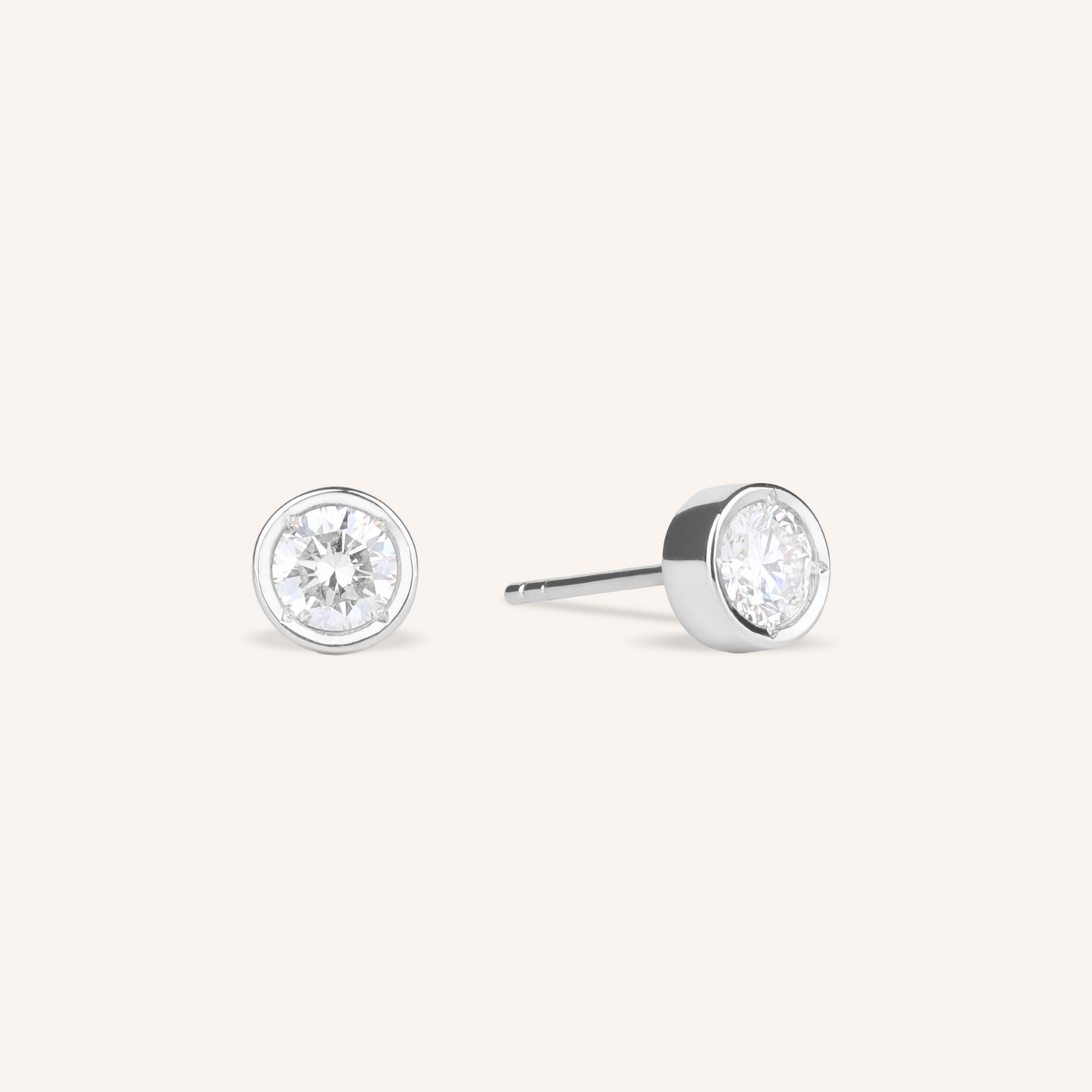 0.3ct 랩그로운 다이아몬드 베젤 스터드 귀걸이
