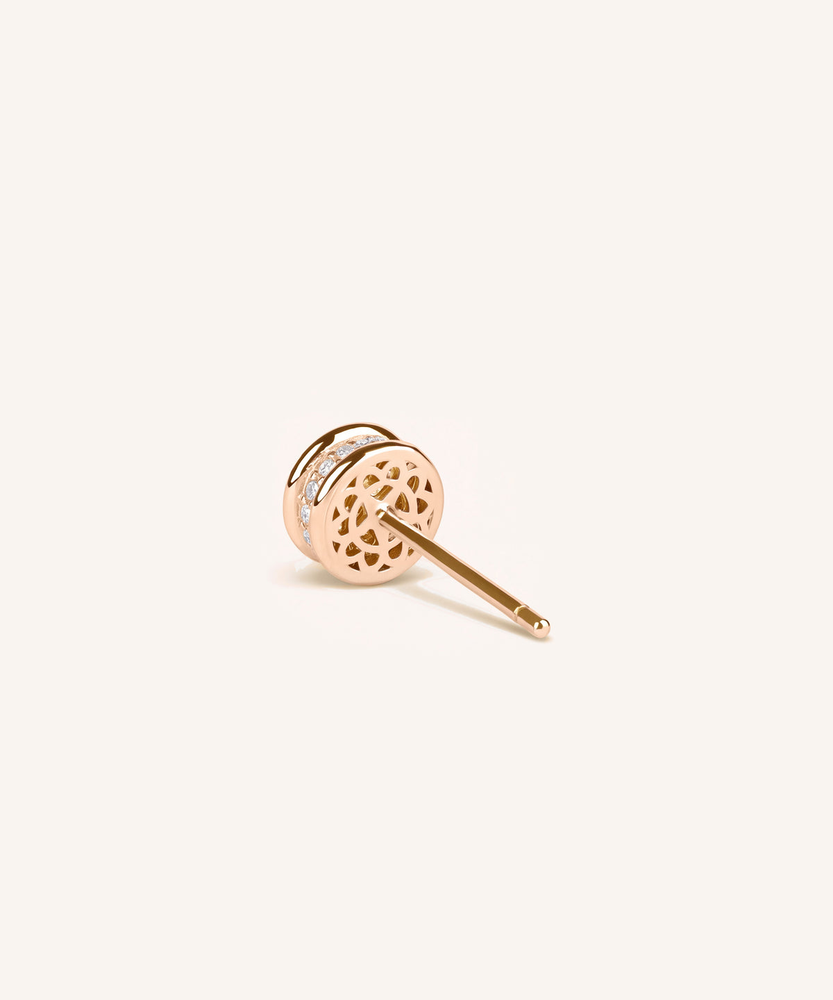 0.3ct 랩그로운 다이아몬드 베젤 파베 스터드 귀걸이