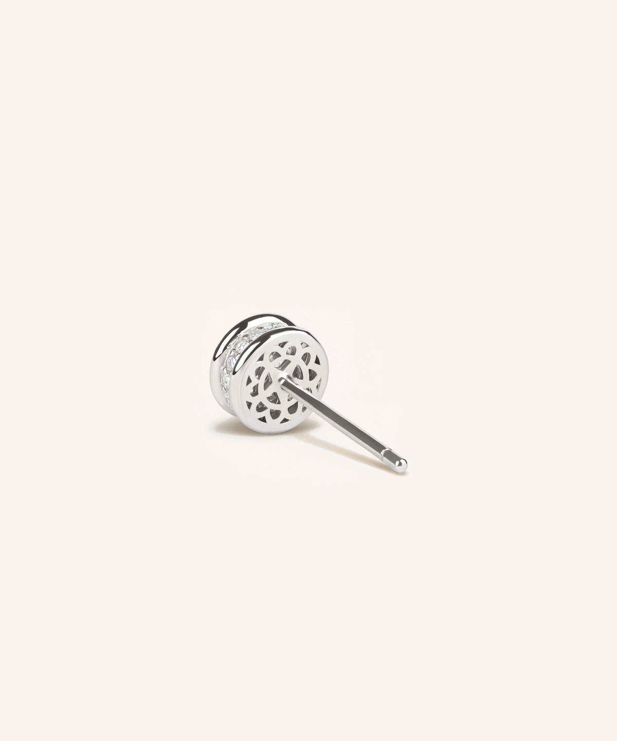 0.3ct 랩그로운 다이아몬드 베젤 파베 스터드 귀걸이