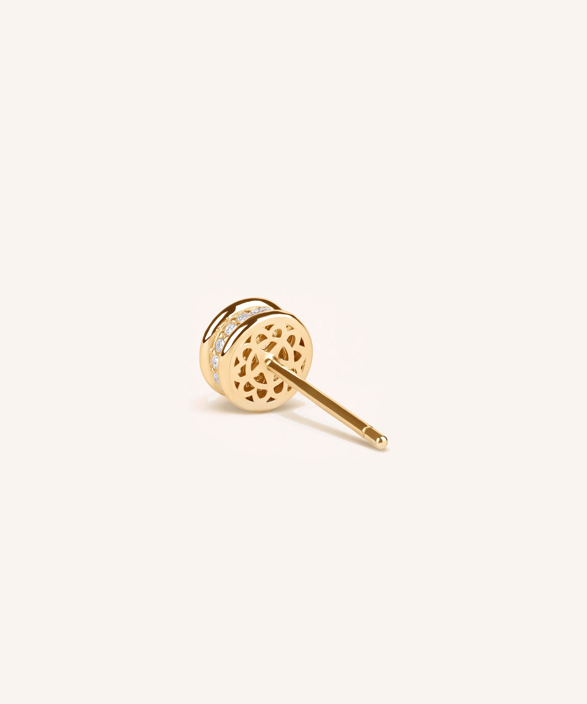 0.3ct 랩그로운 다이아몬드 베젤 파베 스터드 귀걸이