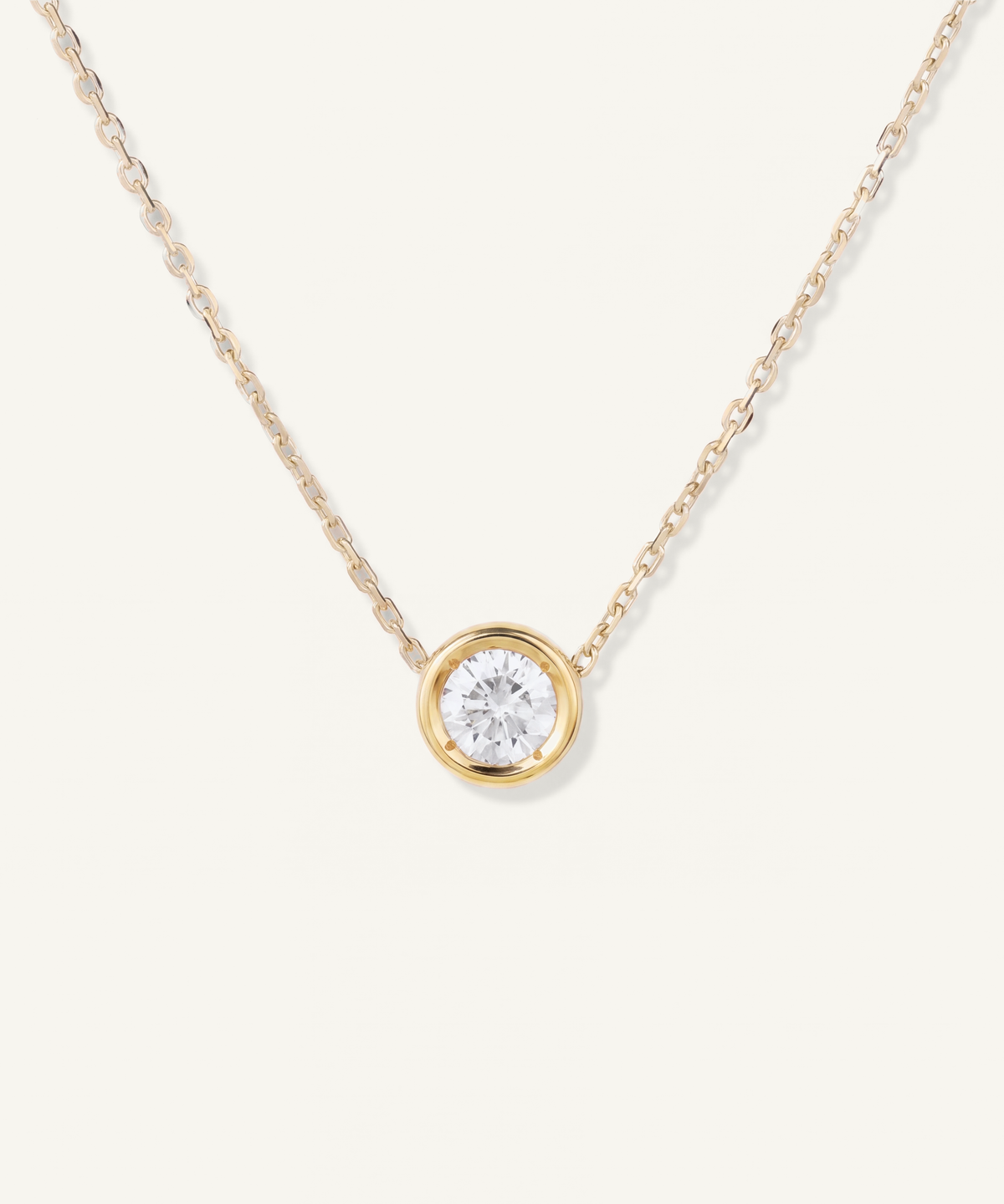 옐로우 골드 | 0.5ct Lab Grown Diamond Bezel Pavé Necklace