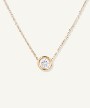 옐로우 골드 | 0.5ct Lab Grown Diamond Bezel Pavé Necklace