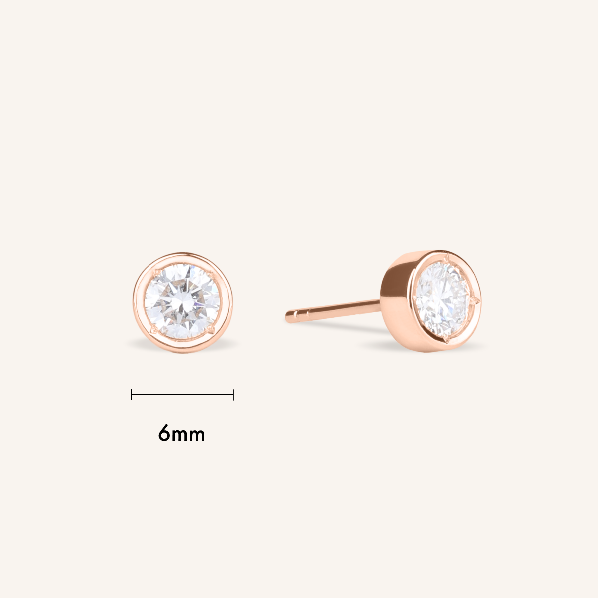 0.3ct 랩그로운 다이아몬드 베젤 스터드 귀걸이
