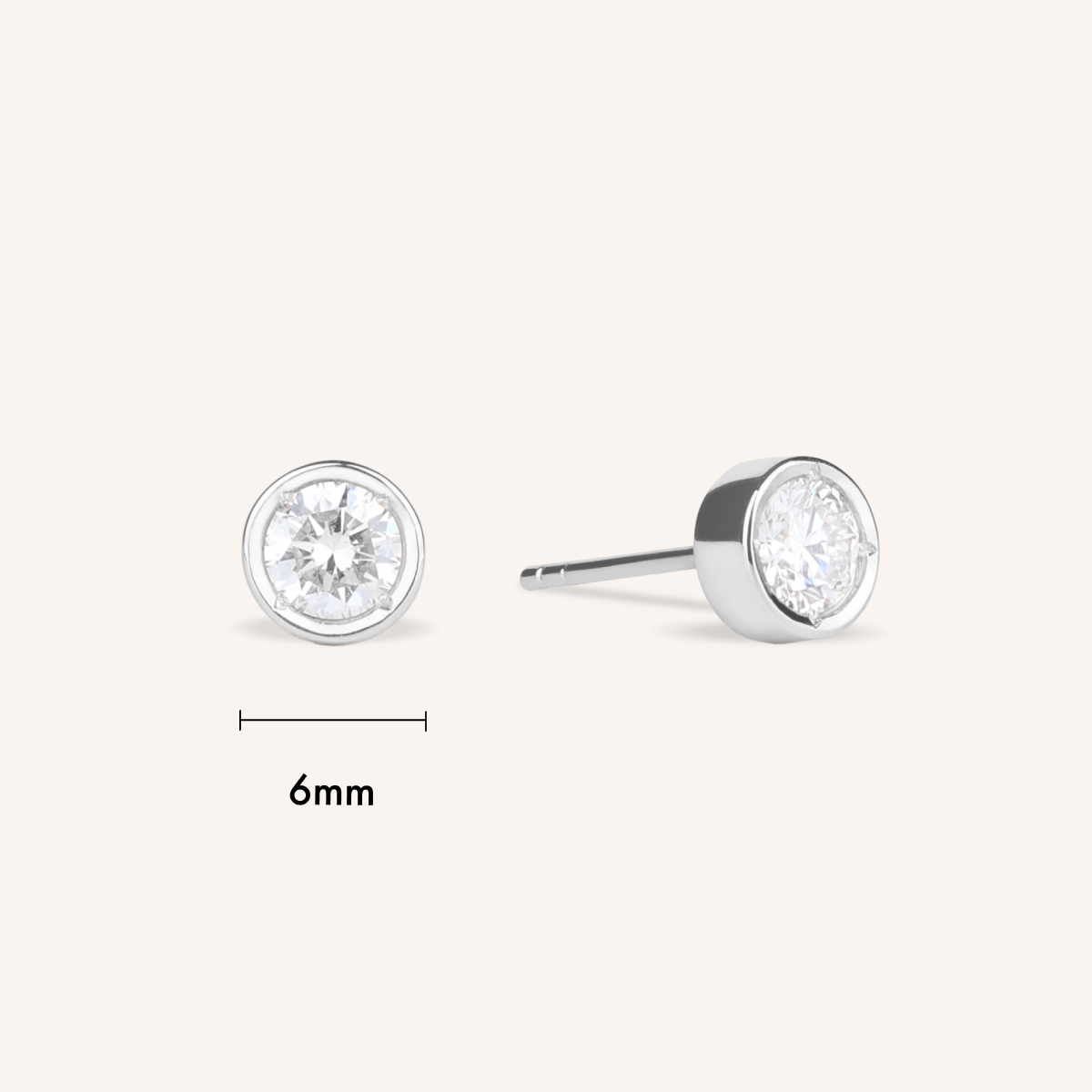 0.3ct 랩그로운 다이아몬드 베젤 스터드 귀걸이