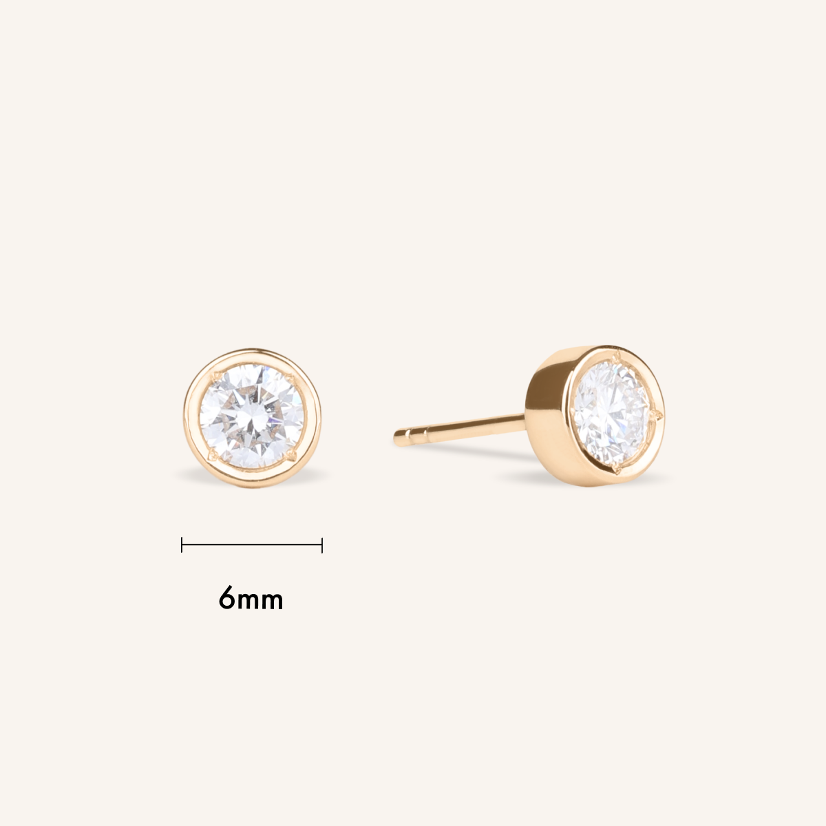 0.3ct 랩그로운 다이아몬드 베젤 스터드 귀걸이