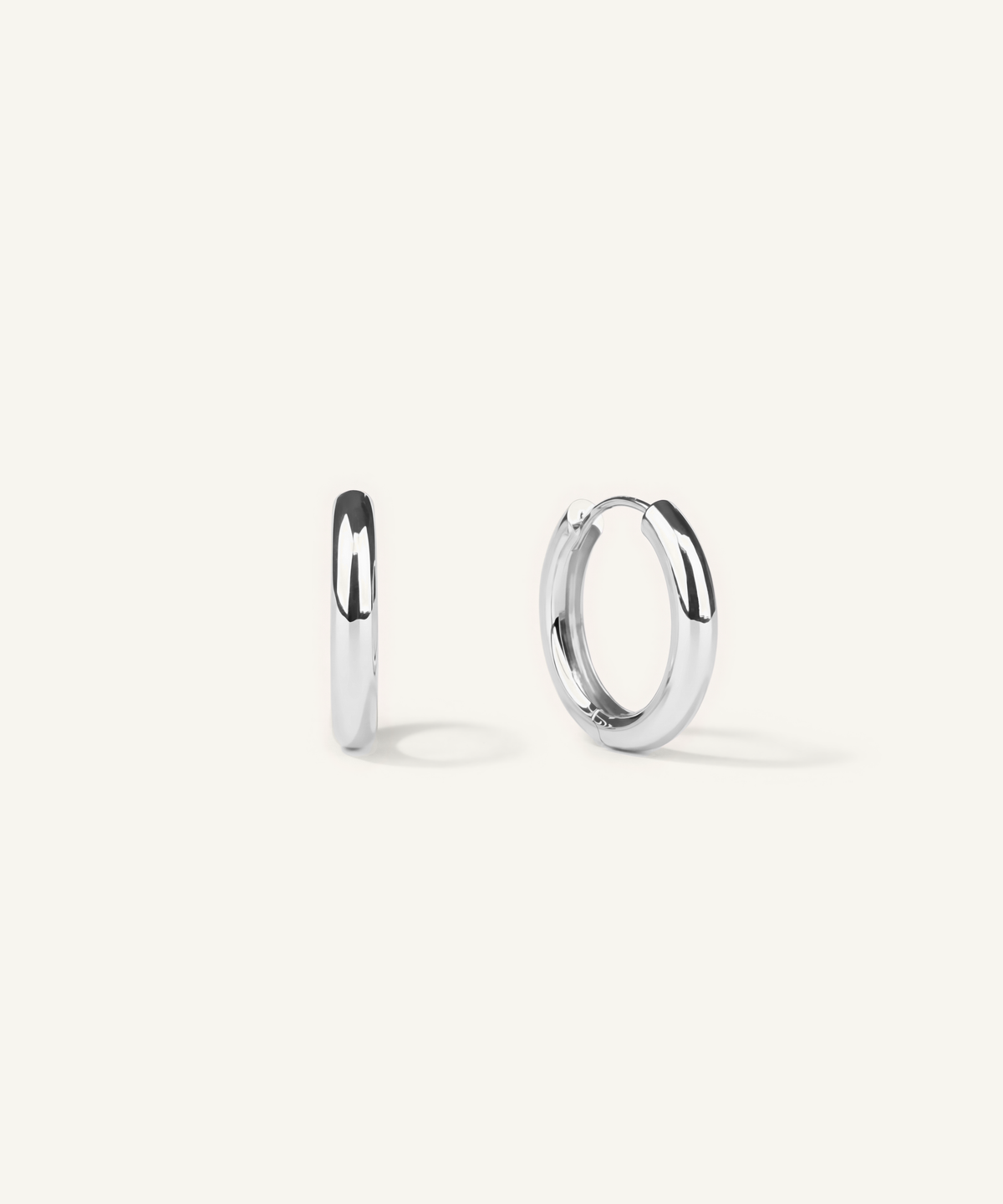 화이트 골드 | Bold Classic Hoop Earrings