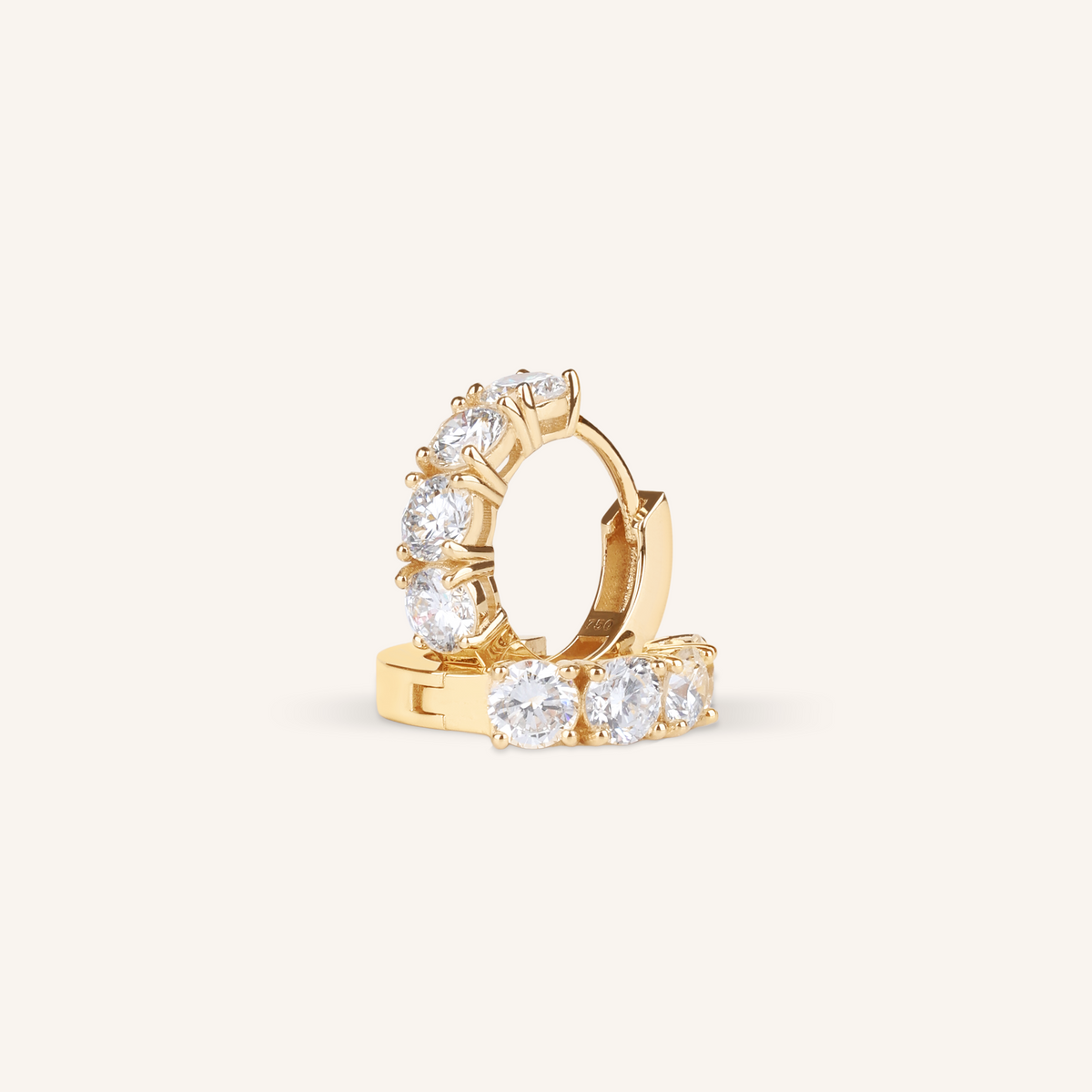 1.6ct 토탈 랩그로운 다이아몬드 후프 귀걸이