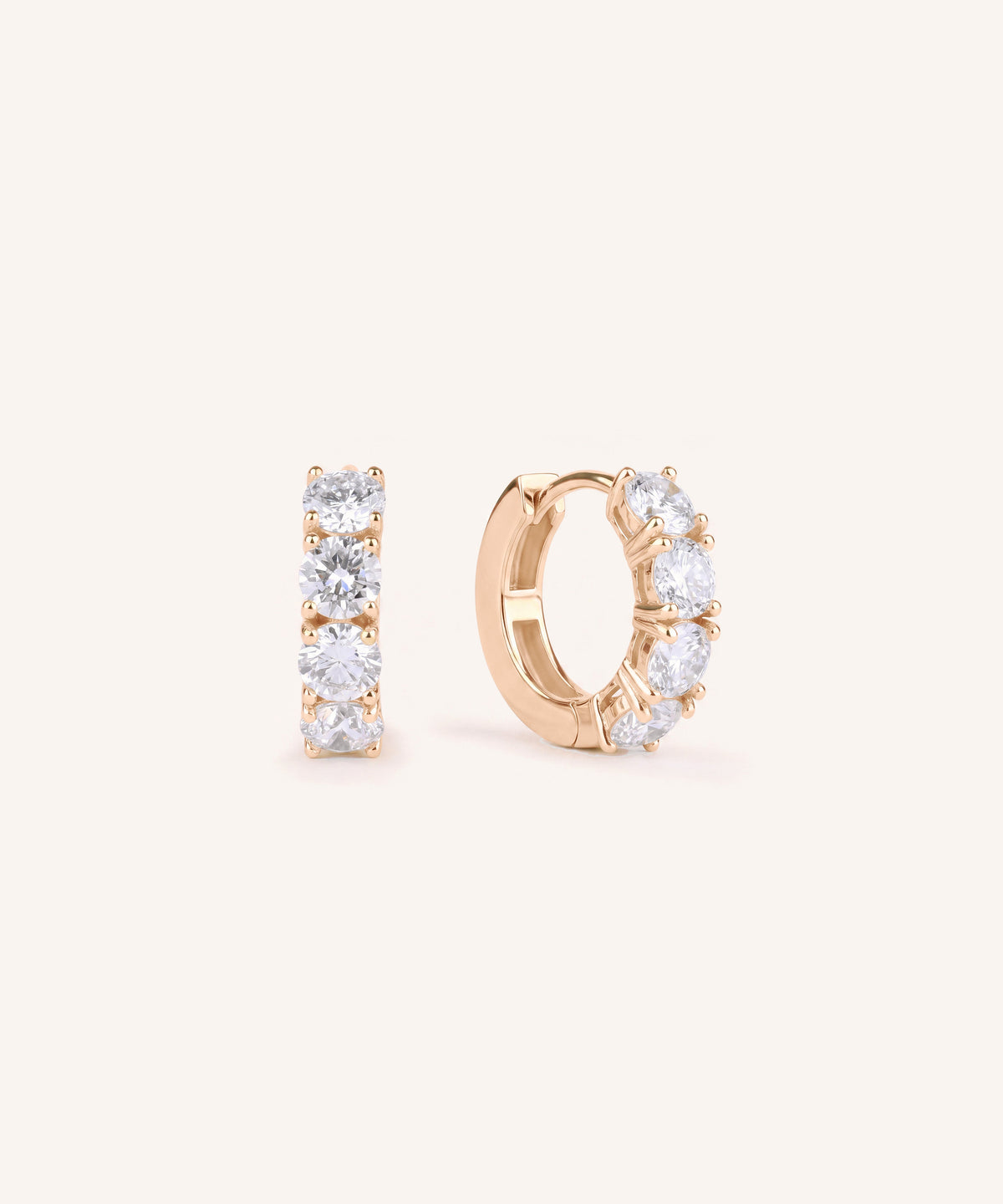 1.6ct 토탈 랩그로운 다이아몬드 후프 귀걸이