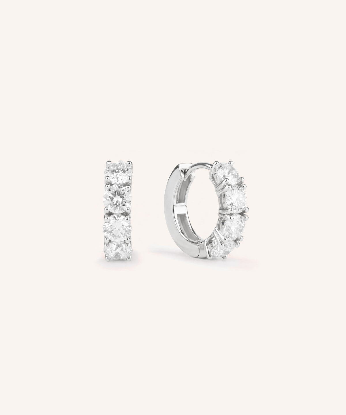 1.6ct 토탈 랩그로운 다이아몬드 후프 귀걸이