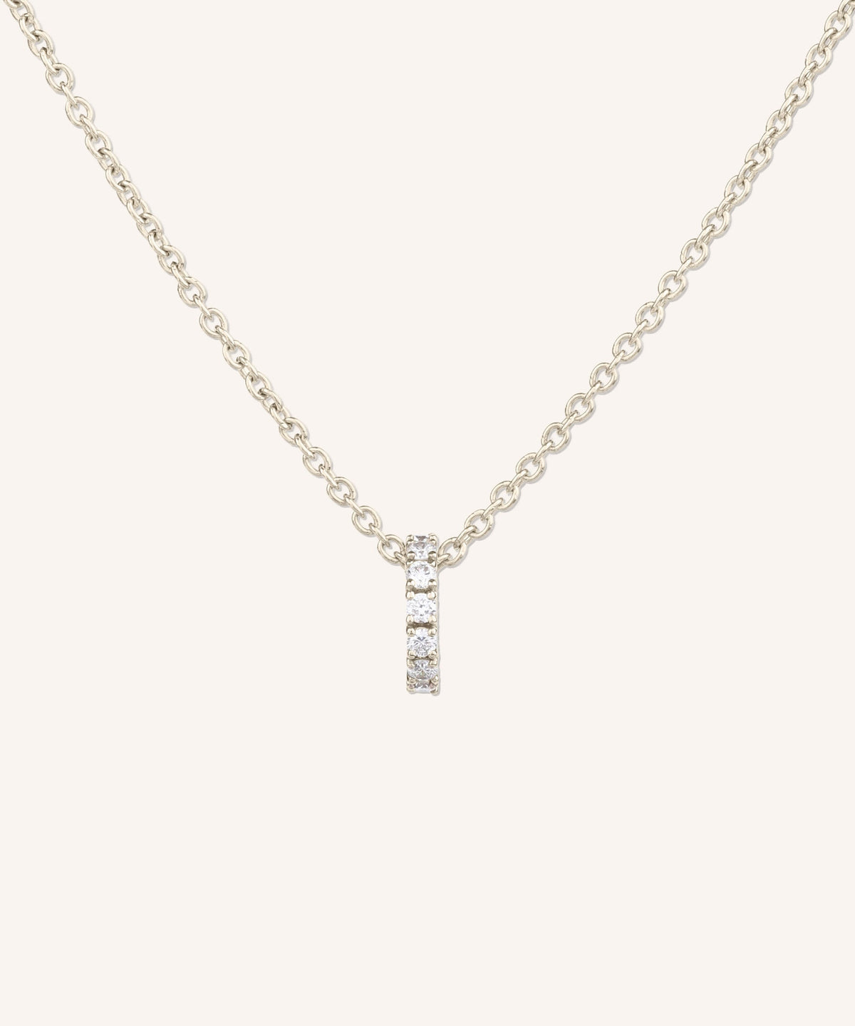Eternity Diamond Necklace in champagne gold, a row of hand-set lab grown diamonds on a 1.5mm cable chain