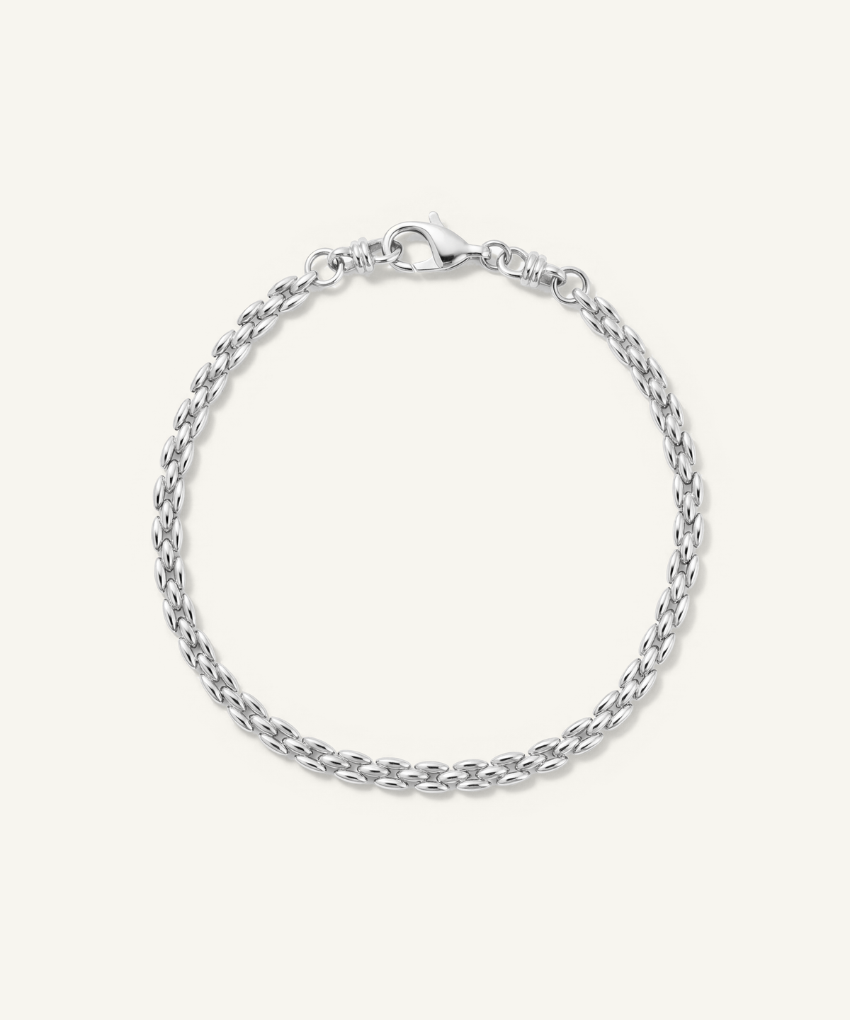 화이트 골드 | Grain Link Bracelet