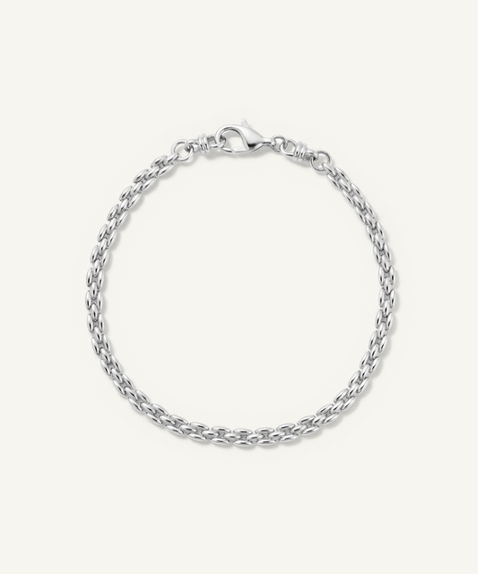 화이트 골드 | Grain Link Bracelet