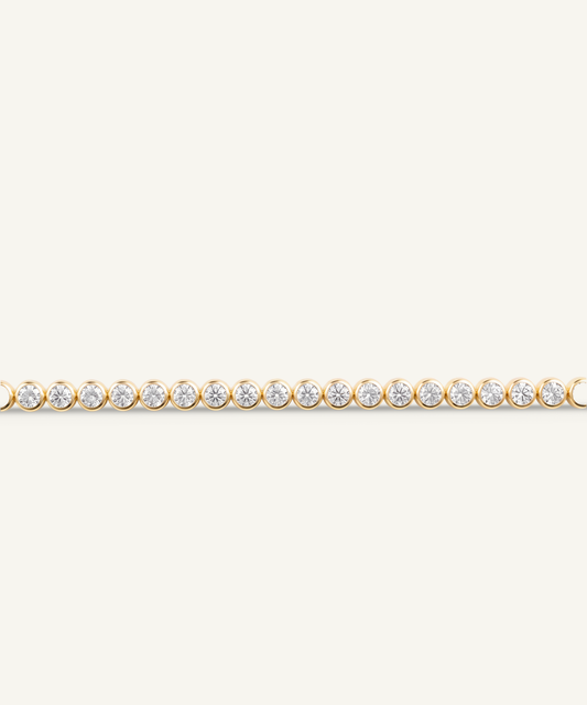 옐로우 골드 | Lab Grown Diamond Bezel Tennis Bracelet, detail 1