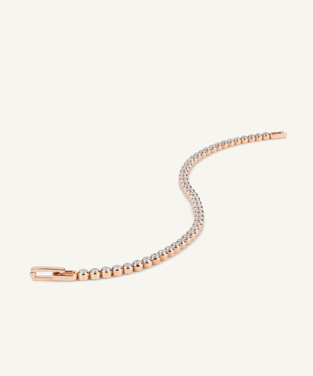 로즈 골드 | Lab Grown Diamond Bezel Tennis Bracelet, detail 4