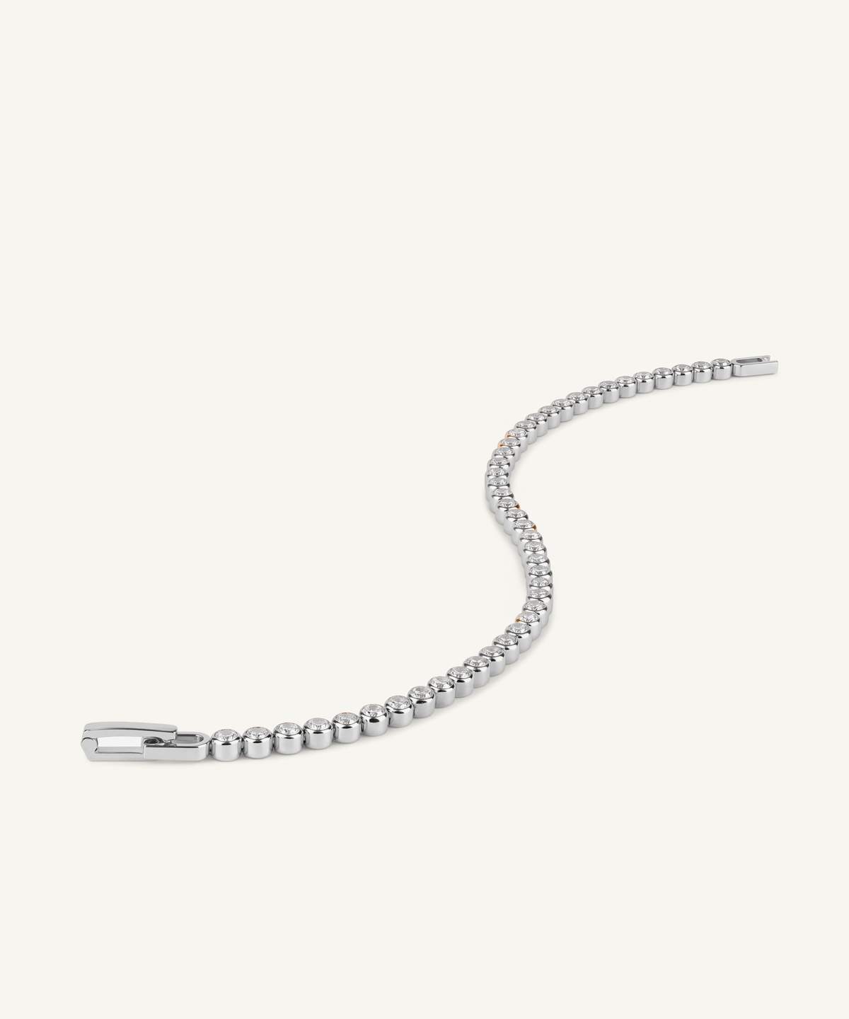 화이트 골드 | Lab Grown Diamond Bezel Tennis Bracelet, detail 4