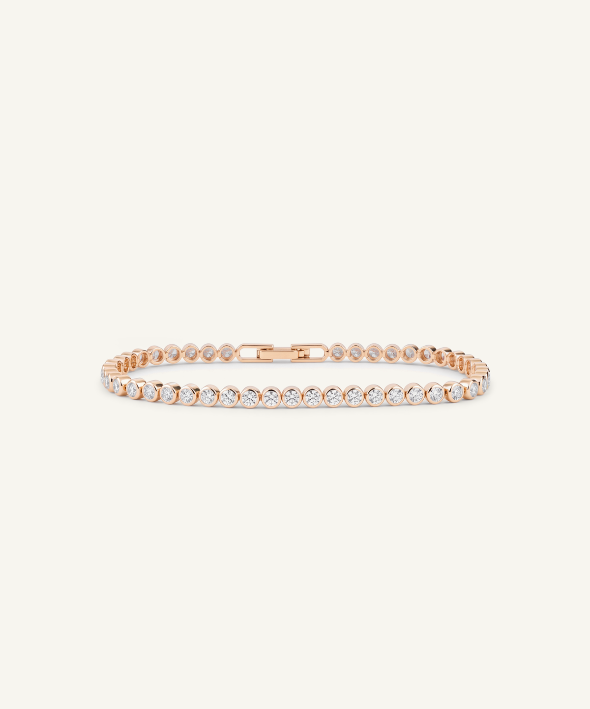 로즈 골드 | Lab Grown Diamond Bezel Tennis Bracelet