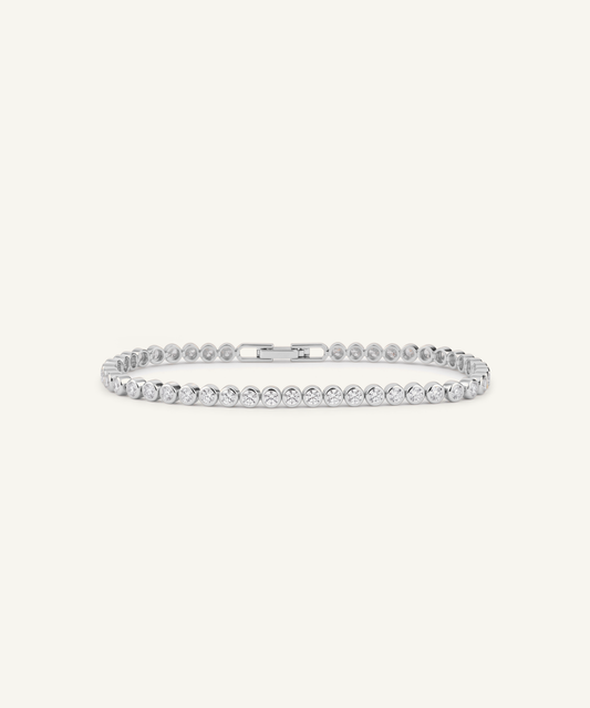 화이트 골드 | Lab Grown Diamond Bezel Tennis Bracelet