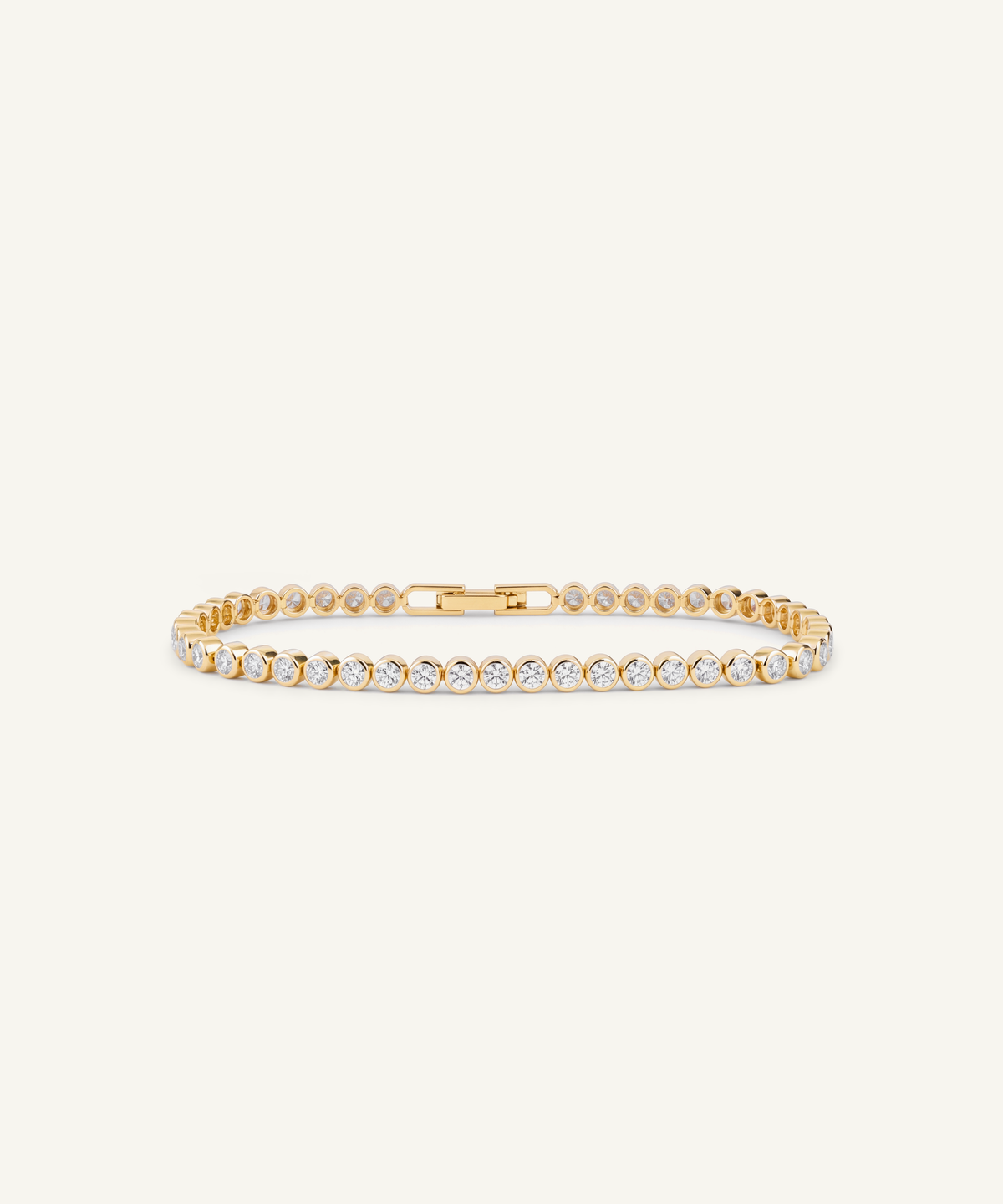 옐로우 골드 | Lab Grown Diamond Bezel Tennis Bracelet