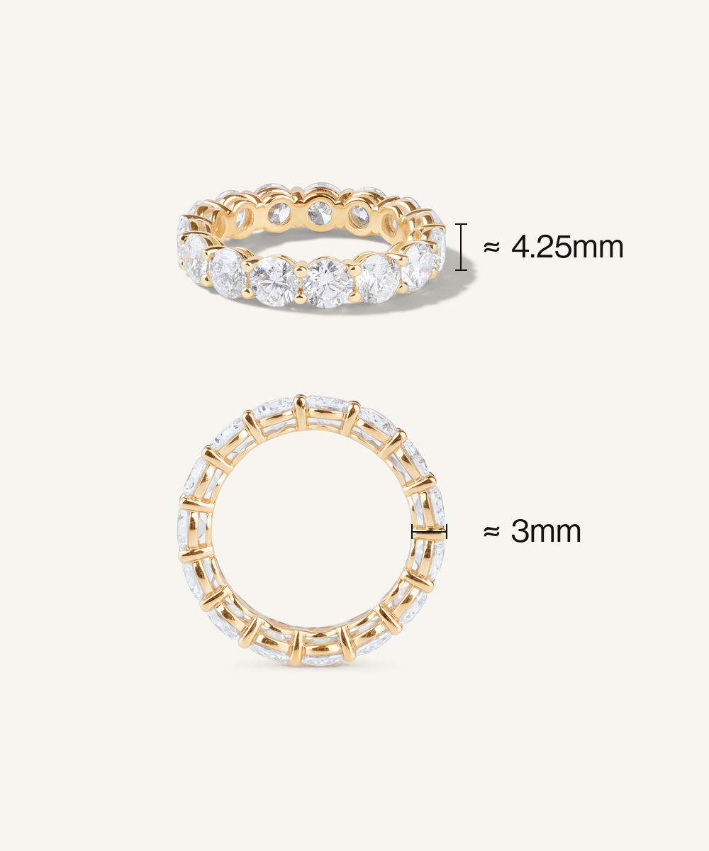 랩그로운 다이아몬드 이터니티 반지, 4.25mm