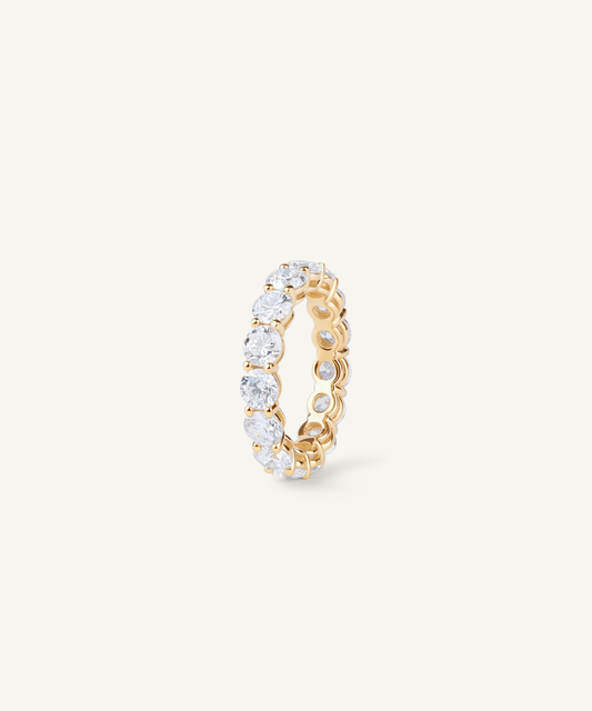옐로우 골드 | Lab Grown Diamond Eternity Band, 4.25mm, angled