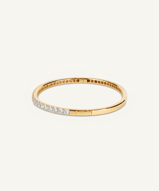 옐로우 골드 | Lab Grown Diamond Half Tennis Bangle, detail 2