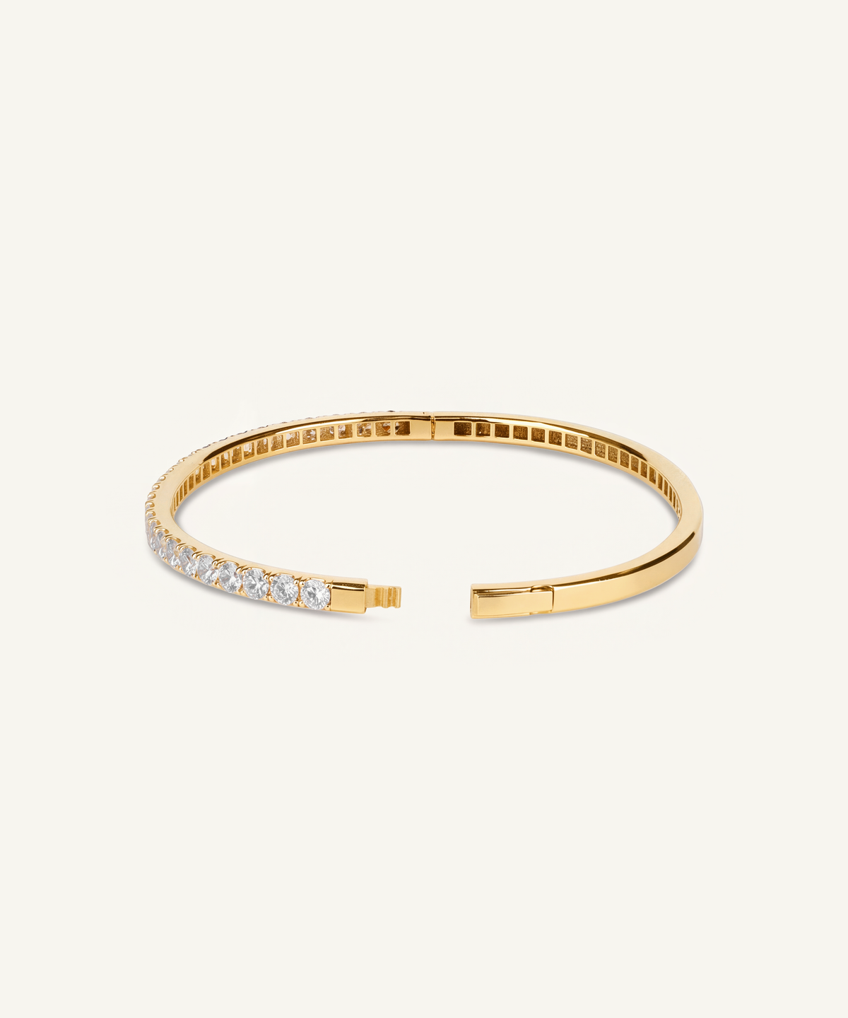 옐로우 골드 | Lab Grown Diamond Half Tennis Bangle, detail 4